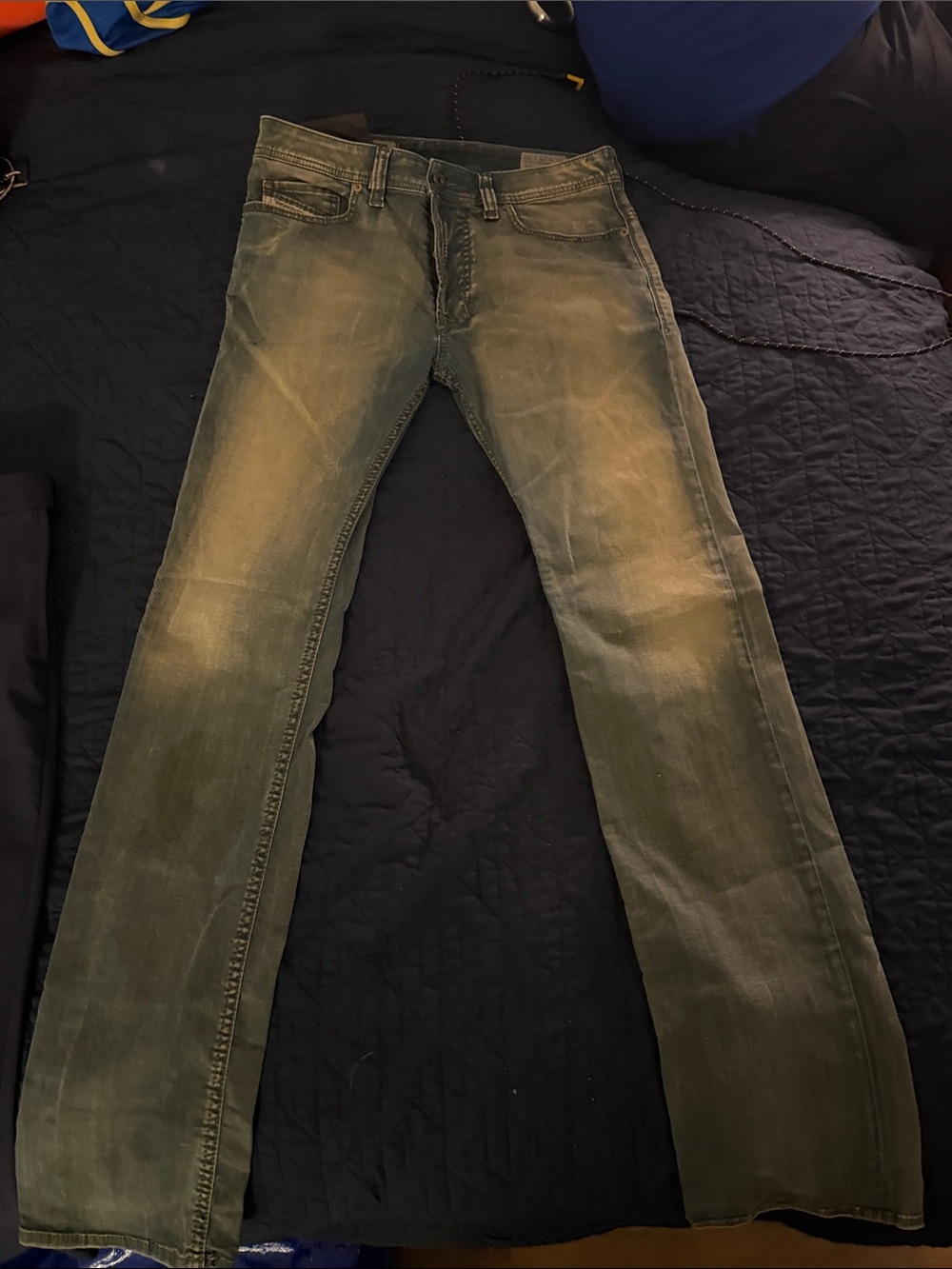 Diesel Men's Bootcut Jeans in Olive Green